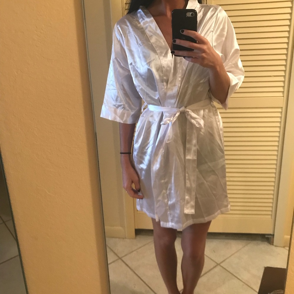 “Bride” satin robe